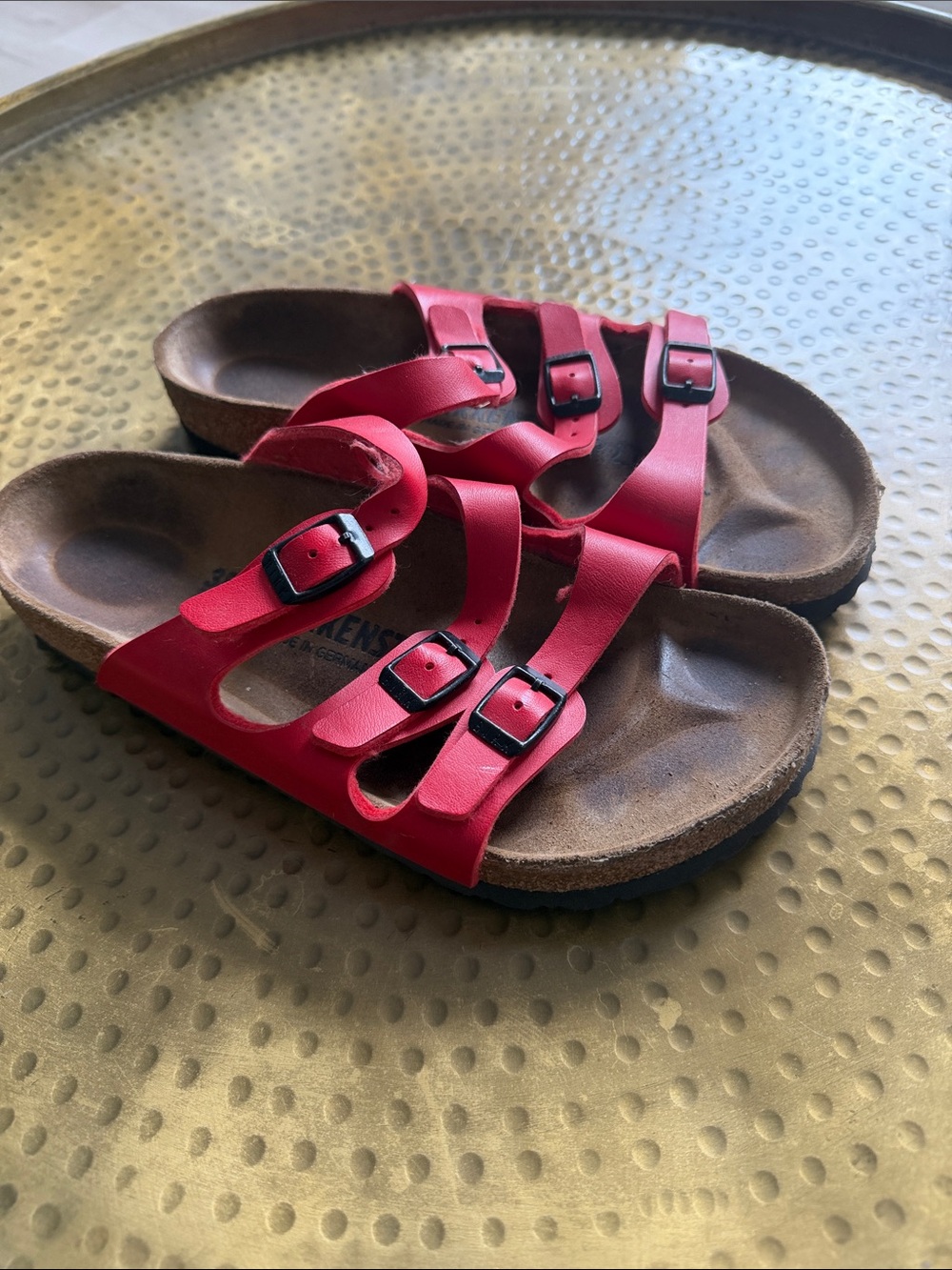 Red “ FLORIDA” Birkenstocks Sz 38